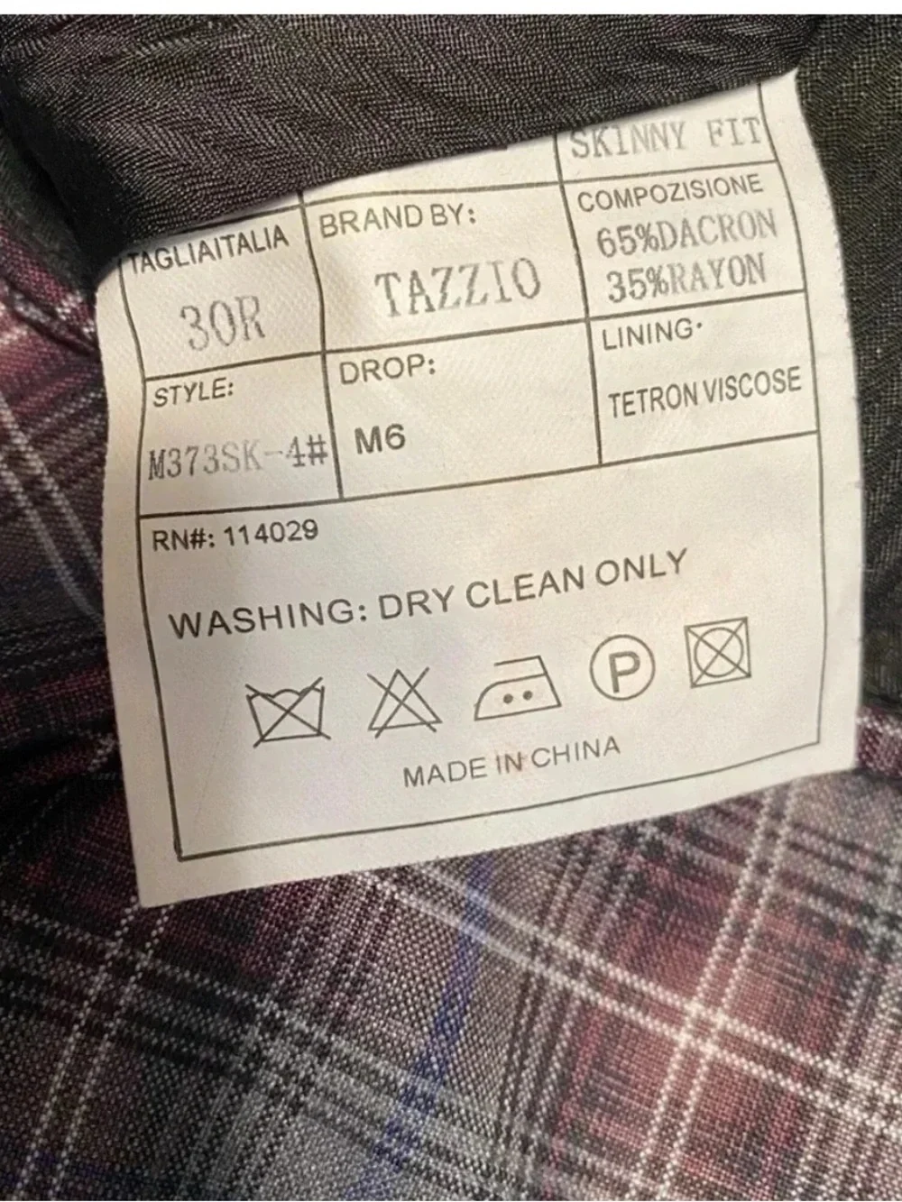 Men’s Bespoke Tazzio Skinny Fit Plaid Two Piece Suit